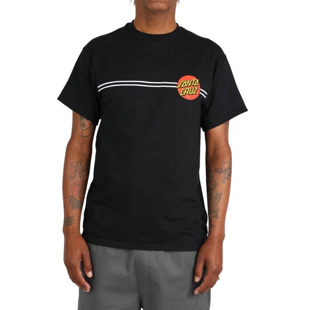 Santa Cruz Skateboards Mens Classic Dot Logo T-Shirt Black Small Short Sleeve